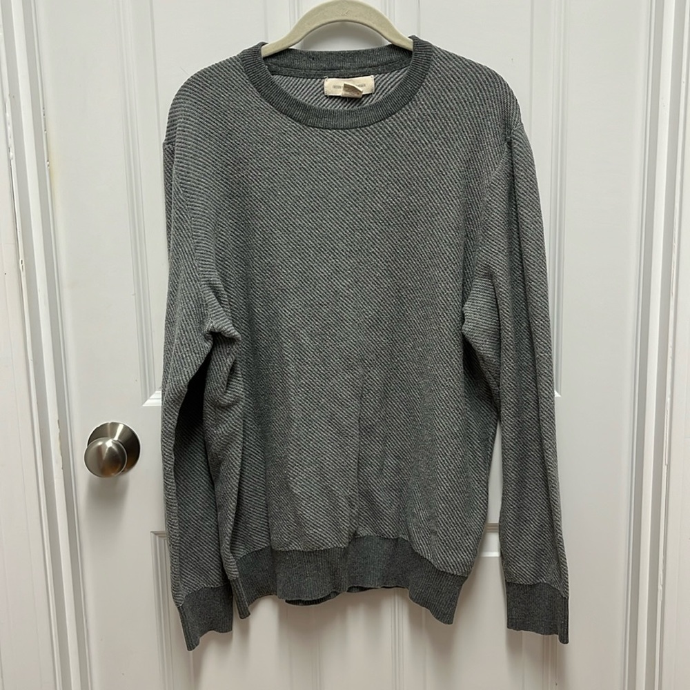 Men’s Gray Stripe Frederik Anderson Copenhagen‎ Crewneck Sweater- XL